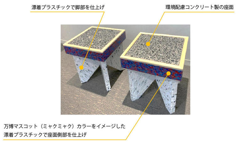 展示したベンチ