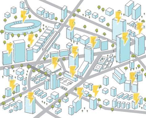 発電性能を備える建物が街のレジリエンスを高める