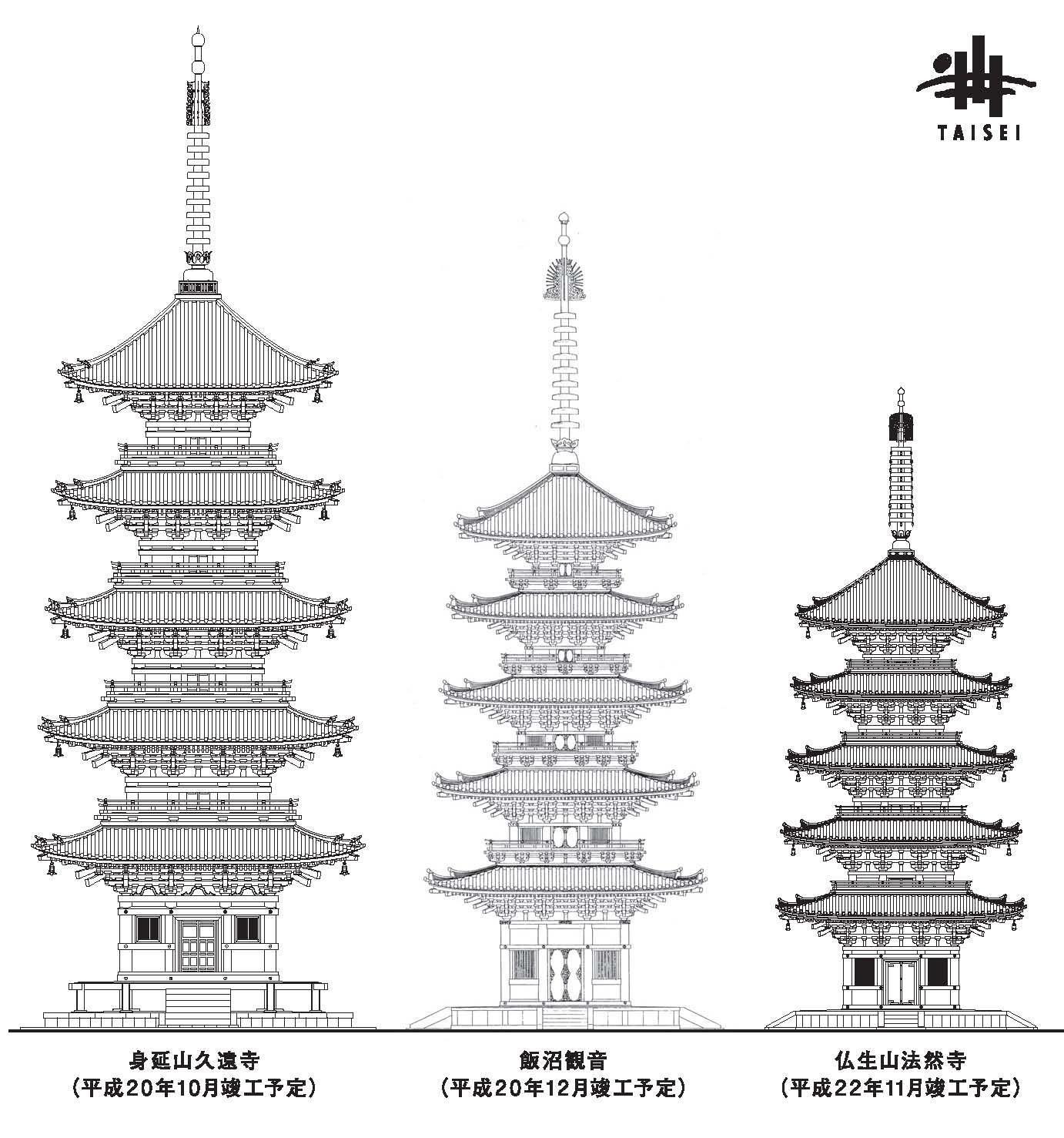 身延山久遠寺、飯沼観音、仏生山法然寺