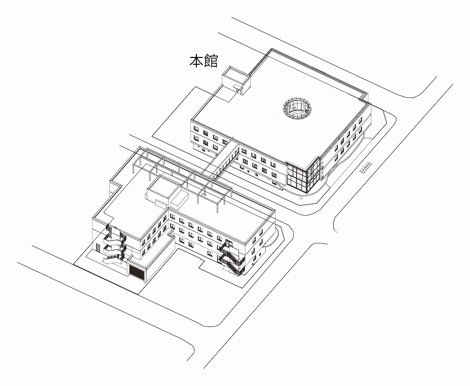 本館を建設・新館から一部機能移転（第二期工事）