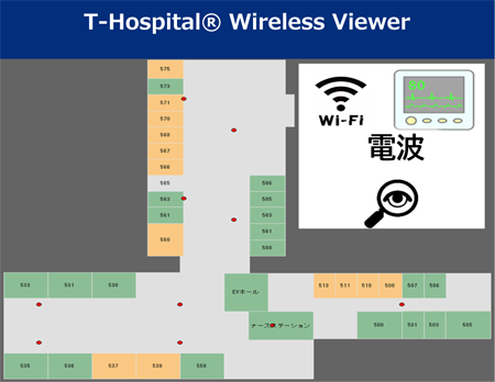 病院内の電波状況を可視化　日々の状況をレポーティング