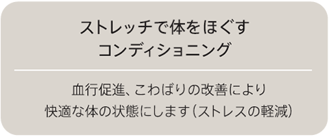 ストレッチで体をほぐすコンディショニング